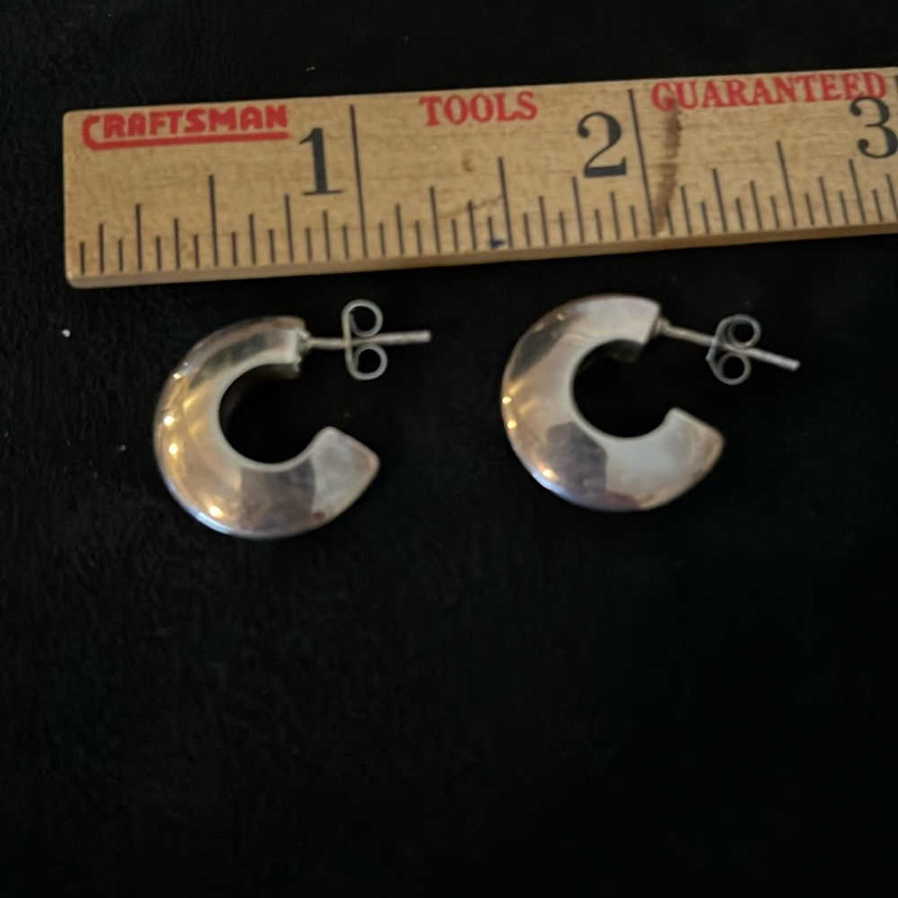 Taxco 925 Sterling Silver earrings hoop